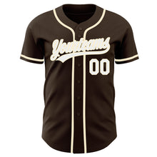 Load image into Gallery viewer, Custom Brown White-Cream Authentic Baseball Jersey
