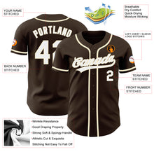 Load image into Gallery viewer, Custom Brown White-Cream Authentic Baseball Jersey

