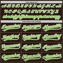 Load image into Gallery viewer, Custom Brown Neon Green-White Authentic Baseball Jersey
