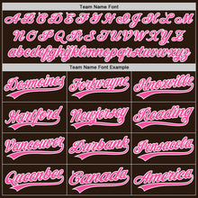 Load image into Gallery viewer, Custom Brown Pink-White Authentic Baseball Jersey
