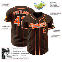 Load image into Gallery viewer, Custom Brown Orange Pinstripe Orange-White Authentic Baseball Jersey
