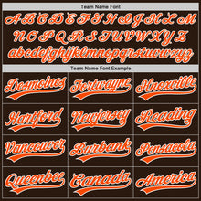 Load image into Gallery viewer, Custom Brown Orange Pinstripe Orange-White Authentic Baseball Jersey
