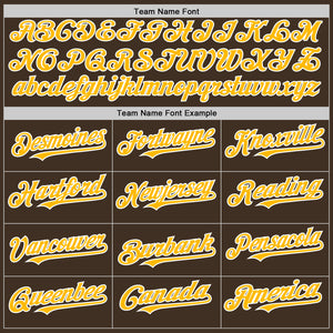 Custom Brown Gold-White Authentic Baseball Jersey