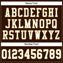 Load image into Gallery viewer, Custom Brown White-Old Gold Mesh Authentic Football Jersey
