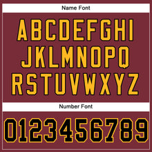 Load image into Gallery viewer, Custom Burgundy Black-Gold Mesh Authentic Football Jersey
