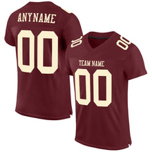 Load image into Gallery viewer, Custom Burgundy Cream Mesh Authentic Football Jersey
