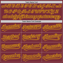 Load image into Gallery viewer, Custom Burgundy Yellow Authentic Baseball Jersey
