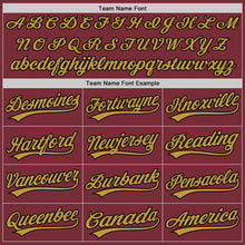 Load image into Gallery viewer, Custom Burgundy Black-Old Gold Authentic Baseball Jersey
