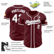 Load image into Gallery viewer, Custom Burgundy White-Gray Authentic Baseball Jersey
