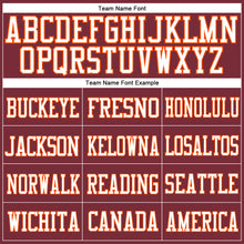 Load image into Gallery viewer, Custom Burgundy White-Orange Mesh Authentic Football Jersey
