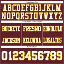 Load image into Gallery viewer, Custom Burgundy White-Gold Mesh Authentic Football Jersey
