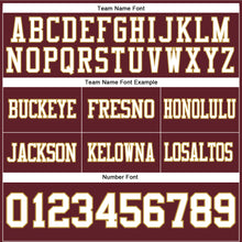 Load image into Gallery viewer, Custom Burgundy White-Old Gold Authentic Football Jersey
