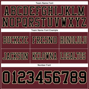Custom Burgundy Black-City Cream Authentic Football Jersey