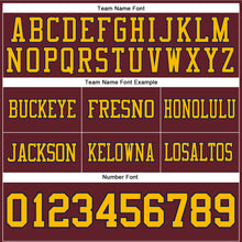 Load image into Gallery viewer, Custom Burgundy Gold-Navy Authentic Football Jersey

