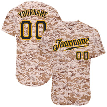Load image into Gallery viewer, Custom Camo Black-Gold Authentic Salute To Service Baseball Jersey
