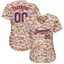 Load image into Gallery viewer, Custom Camo Royal-Orange Authentic Salute To Service Baseball Jersey
