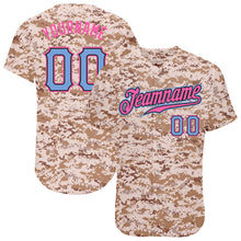 Load image into Gallery viewer, Custom Camo Powder Blue-Pink Authentic Salute To Service Baseball Jersey
