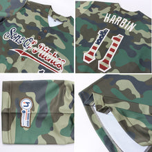 Load image into Gallery viewer, Custom Camo Vintage USA Flag-Cream Authentic Salute To Service Baseball Jersey
