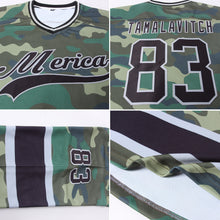 Load image into Gallery viewer, Custom Camo Black-Gray Salute To Service Hockey Jersey
