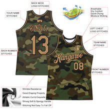 Load image into Gallery viewer, Custom Camo Old Gold-Black Authentic Salute To Service Basketball Jersey
