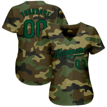 Load image into Gallery viewer, Custom Camo Kelly Green-Black Authentic Salute To Service Baseball Jersey
