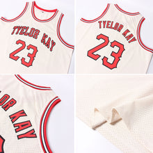 Load image into Gallery viewer, Custom Cream Red-Black Authentic Throwback Basketball Jersey
