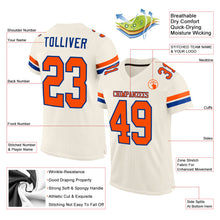 Load image into Gallery viewer, Custom Cream Orang-Royal Mesh Authentic Football Jersey
