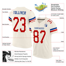 Load image into Gallery viewer, Custom Cream Red-Royal Mesh Authentic Football Jersey
