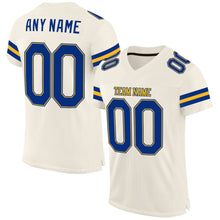 Load image into Gallery viewer, Custom Cream Royal-Gold Mesh Authentic Football Jersey
