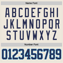 Load image into Gallery viewer, Custom Cream Navy-Blue Hockey Jersey
