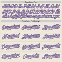Load image into Gallery viewer, Custom Cream Purple-Gray Authentic Baseball Jersey
