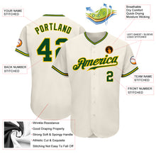 Load image into Gallery viewer, Custom Cream Green-Gold Authentic Baseball Jersey
