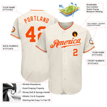 Load image into Gallery viewer, Custom Cream Orange Authentic Baseball Jersey
