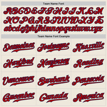 Load image into Gallery viewer, Custom Cream Red Pinstripe Red-Navy Authentic Baseball Jersey
