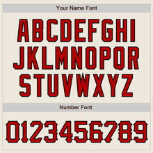 Load image into Gallery viewer, Custom Cream Red Pinstripe Red-Black Authentic Baseball Jersey
