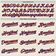 Load image into Gallery viewer, Custom Cream Royal Pinstripe Royal-Orange Authentic Baseball Jersey
