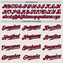 Load image into Gallery viewer, Custom Cream Red Pinstripe Red-Royal Authentic Baseball Jersey
