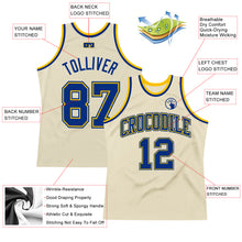 Load image into Gallery viewer, Custom Cream Royal-Gold Authentic Throwback Basketball Jersey
