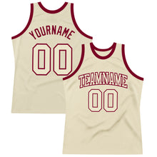 Load image into Gallery viewer, Custom Cream Cream-Maroon Authentic Throwback Basketball Jersey
