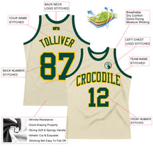 Load image into Gallery viewer, Custom Cream Green-Gold Authentic Throwback Basketball Jersey
