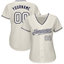 Load image into Gallery viewer, Custom Cream Cream-Navy Authentic Baseball Jersey
