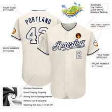 Load image into Gallery viewer, Custom Cream Cream-Navy Authentic Baseball Jersey
