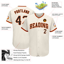 Load image into Gallery viewer, Custom Cream Black-Orange Authentic Baseball Jersey
