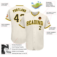Load image into Gallery viewer, Custom Cream Black-Gold Authentic Baseball Jersey
