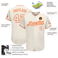 Load image into Gallery viewer, Custom Cream Cream-Orange Authentic Baseball Jersey
