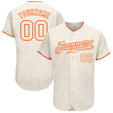 Load image into Gallery viewer, Custom Cream Cream-Orange Authentic Baseball Jersey
