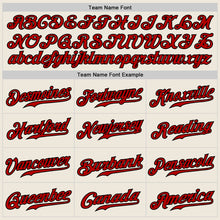 Load image into Gallery viewer, Custom Cream Black Pinstripe Red Black-White Authentic Baseball Jersey

