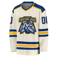 Load image into Gallery viewer, Custom Cream Royal-Gold Hockey Jersey
