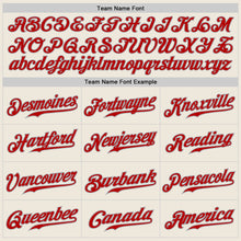 Load image into Gallery viewer, Custom Cream Teal Pinstripe Red Teal-Gray Authentic Baseball Jersey
