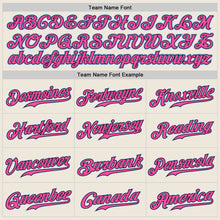 Load image into Gallery viewer, Custom Cream Light Blue Black-Pink Authentic Baseball Jersey
